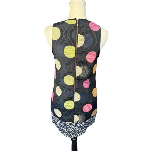 Anthropologie / Maeve Tilde Mod 60s Polka Dot Metallic Shift Dress - XSP - Picture 3 of 10